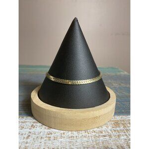 Gold Herringbone Chain Bracelet With Spring Ring Clasp